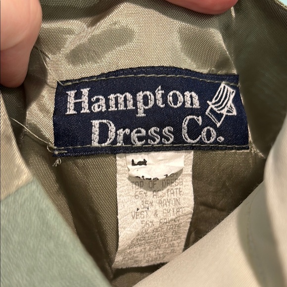 Vintage Sage Green Maxi Dress with Vest - Picture 2 of 8